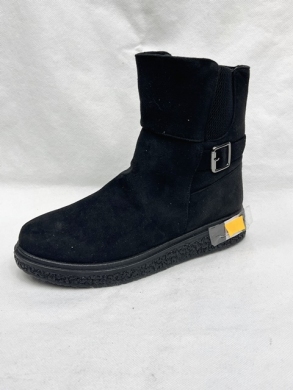 Botki damskie ocieplane na płaskim (36-41) J23-2C BLACK