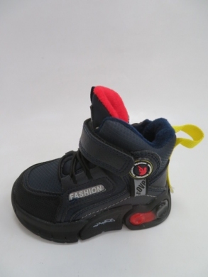 Botki chłopięce jesienne (22-27) P644 BLACK/RED