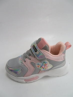 Buty sportowe dziewczęce (26-31) E130 SILVER/PINK