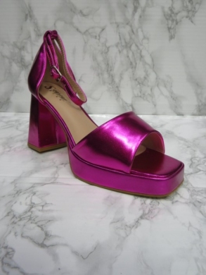 Sandały damskie na obcasie (36-41) KK54 FUCHSIA lakier