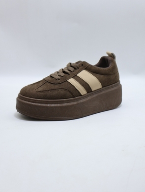Buty sportowe damskie na płaskim (36-41) 9156 BROWN