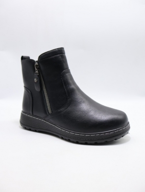 Botki damskie ocieplane na płaskim (36-41) 60933 BLACK