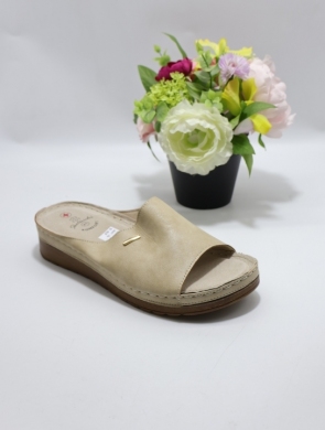 Klapki damskie na koturnie (36-41) 0531 BEIGE