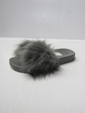 Klapki damskie z futerkiem (36-41) DT6-6 GREY