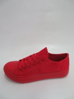 Trampki damskie na płaskim (36-41) 72W-A5 RED/RED