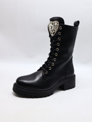 Botki damskie ocieplane na obcasie (36-41) 5817 BLACK