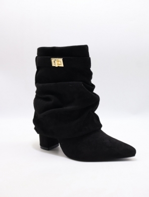 Botki damskie na obcasie (36-41) 7666 BLACK