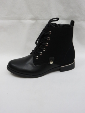 Botki damskie ocieplane na płaskim (36-41) SA01-1 BLACK