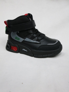 Botki chłopięce ocieplane (27-32) P642A BLACK/RED