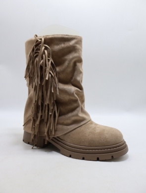 Botki damskie ocieplane na obcasie (36-41) Q541 KHAKI