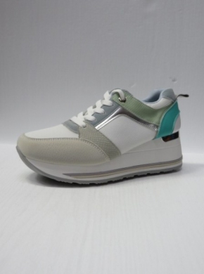 Buty sportowe damskie na koturnie (36-41) K2203 WHITE
