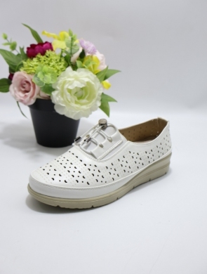 Półbuty damskie na koturnie (36-42) 8610-8 WHITE