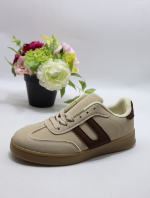 Buty sportowe damskie na płaskim (36-41) WFC-59 BE/BRO