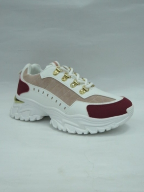 Buty sportowe damskie na płaskim (36-41) AB998 PINK/WINE
