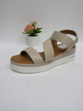 Sandały damskie na koturnie (36-41) 0-757 BEIGE