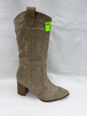 Kozaki damskie na obcasie (36-41) 8615A KHAKI