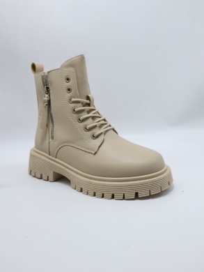 Botki damskie ocieplane na płaskim (37-42) E8205-3 BEIGE