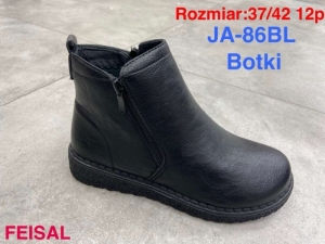 Botki damskie ocieplane na płaskim (37-42) JA-86 BLACK