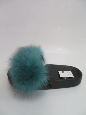 Klapki damskie z futerkiem (36-41) W2018 TURQUOISE