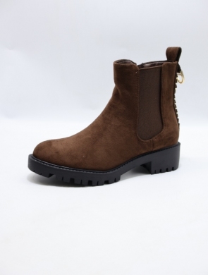 Botki damskie ocieplane na obcasie (36-41) ZY025 BROWN