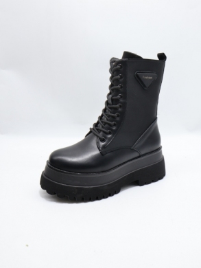 Botki damskie ocieplane na płaskim (36-41) 6143-1 BLACK