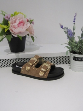 Klapki damskie na płaskim (36-41) 1136 KHAKI