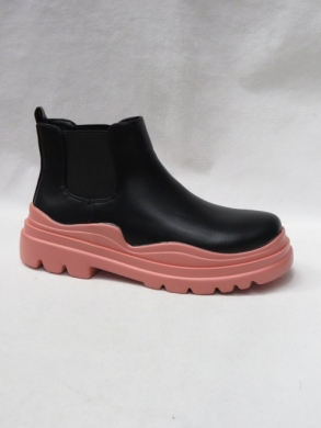 Botki damskie na płaskim (36-41) 2115-2 BLACK/RED