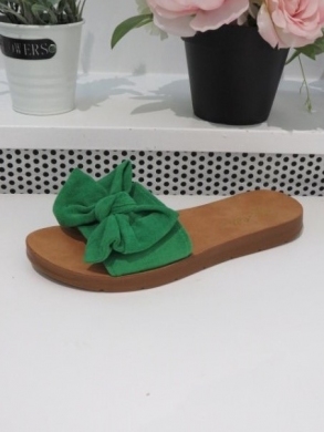 Klapki damskie na płaskim (36-41) 23028 GREEN