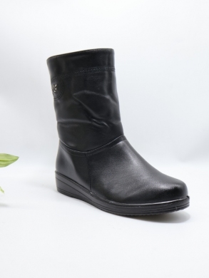 Botki damskie ocieplane na płaskim (39-43) 2207-6 BLACK