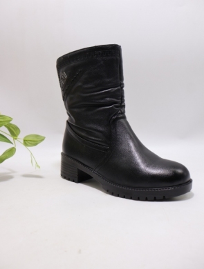 Botki damskie ocieplane na obcasie (36-41) 2328 BLACK