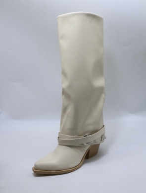 Kozaki damskie na obcasie (36-41) 7655A BEIGE