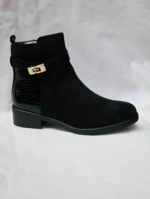 Botki damskie ocieplane na płaskim (36-41) 68142 BLACK