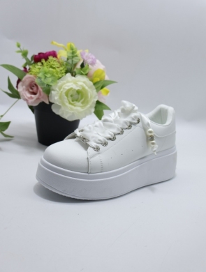 Buty sportowe damskie na płaskim (36-41) K1750 WHITE