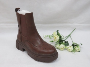 Botki damskie ocieplane na koturnie (36-41) JJ13 BROWN