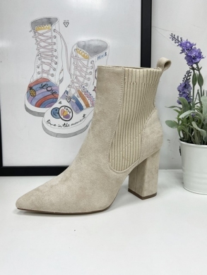 Botki damskie na obcasie (36-41) 5730 BEIGE
