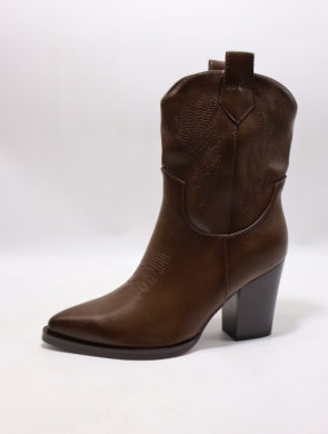 Botki damskie na obcasie (36-41) 1351 BROWN