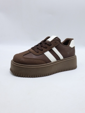 Buty sportowe damskie na płaskim (36-41) GB019 BROWN