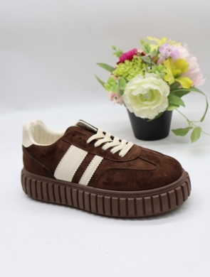 Buty sportowe damskie na płaskim (36-41) L049 BROWN