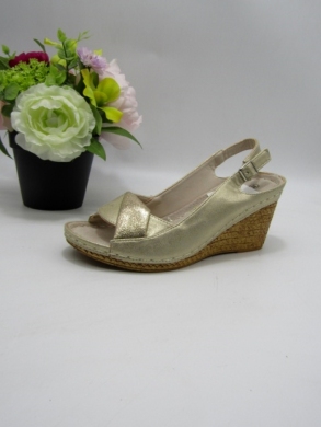 Sandały damskie na koturnie (36-41) 7AA227 GOLD/GOLD