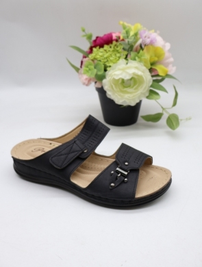 Klapki damskie na płaskim (36-42) 92081-1 BLACK