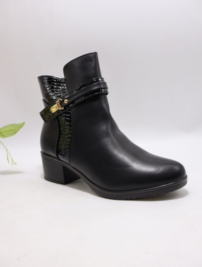 Botki damskie ocieplane na obcasie (36-41) A17 BLACK