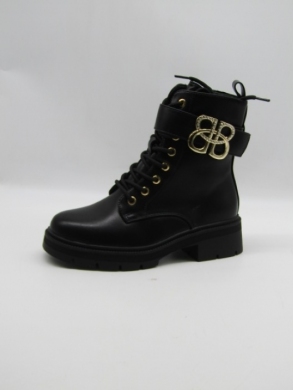 Botki damskie ocieplane na płaskim (36-41) AM7521 BLACK