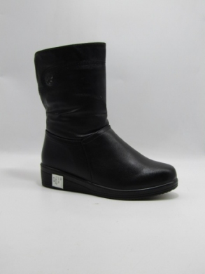 Kozaki damskie ocieplane na płaskim (37-42) 2207 BLACK