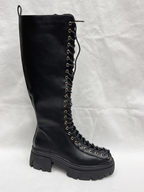 Kozaki damskie ocieplane na płaskim (36-41) JJ37 BLACK