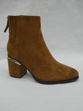 Botki damskie ocieplane na obcasie (36-41) H2189 CAMEL