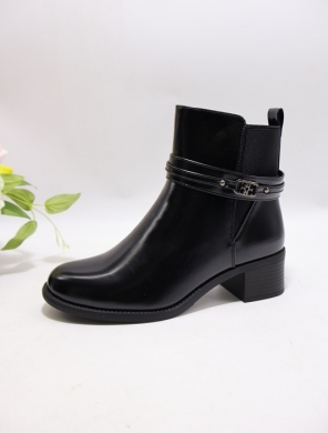Botki damskie ocieplane na obcasie (36-41) 6516 BLACK