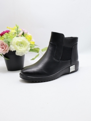 Botki damskie ocieplane na płaskim (36-42) 26305-1 BLACK