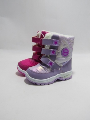 Botki dziewczęce ocieplane (24-29) B3507B GREY/PINK