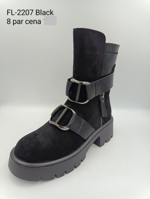 Botki damskie ocieplane na obcasie (36-41) FL-2207 BLACK
