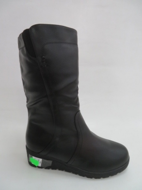Kozaki damskie ocieplane na płaskim (39-43) D885-13 BLACK